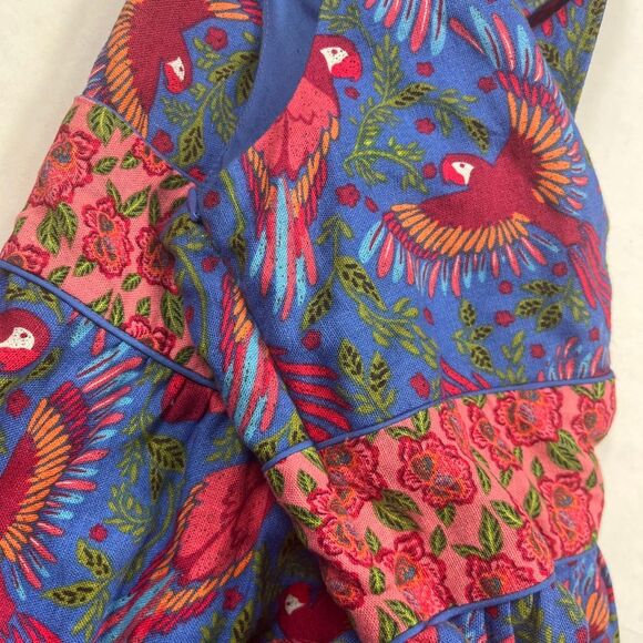 House of Harlow 1960 Midi Dress Floral Tiered V-Neck Tropical Boho Side Zip M - Picture 5 of 9